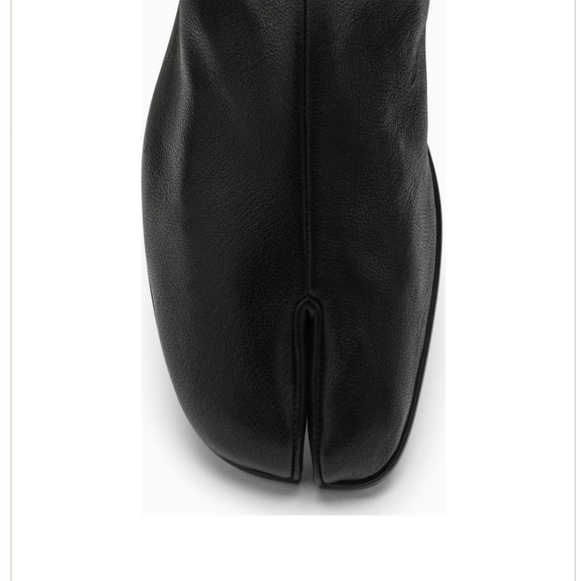 Maison Margiela Black Tabi Flat Camel Leather Split Toe Ankle Boots Mens Size 12 - Picture 3 of 16